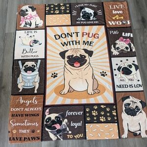 Pug Lover Ultra Soft Throw Blanket, Dog Lover Throw Blanket, New